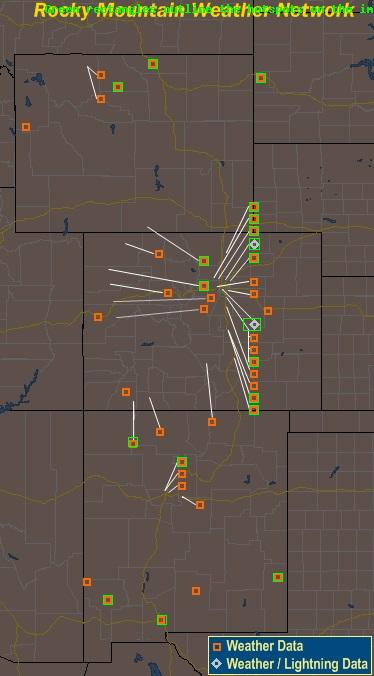 Mesomap of Rocky Mountain Weather Network Stations